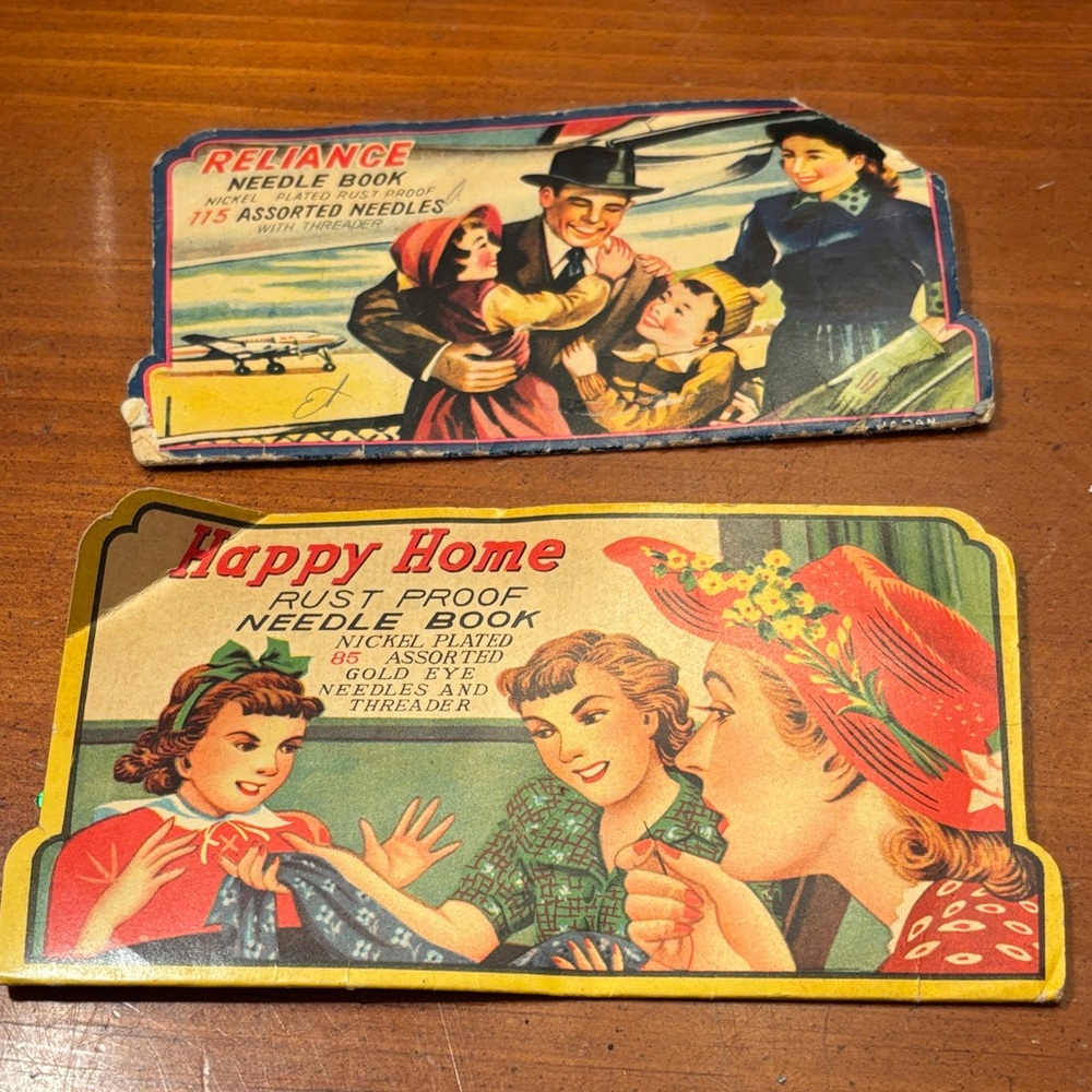 Vintage Needle Book Set with Illustrations